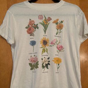 Fifth Sun Small Off White Floral T Shirt